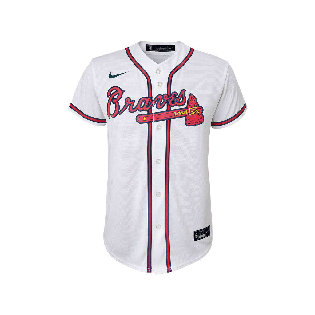 NIKE Youth Ronald Acuna Jr. Atlanta Braves White Home Replica Jersey product image 3, provided for visual reference and