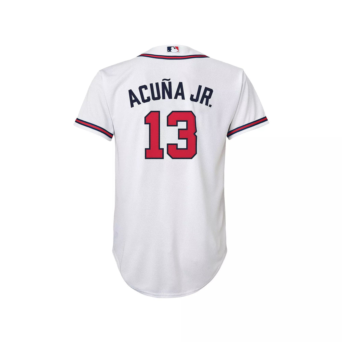 NIKE Youth Ronald Acuna Jr. Atlanta Braves White Home Replica Jersey product image 2, provided for visual reference and