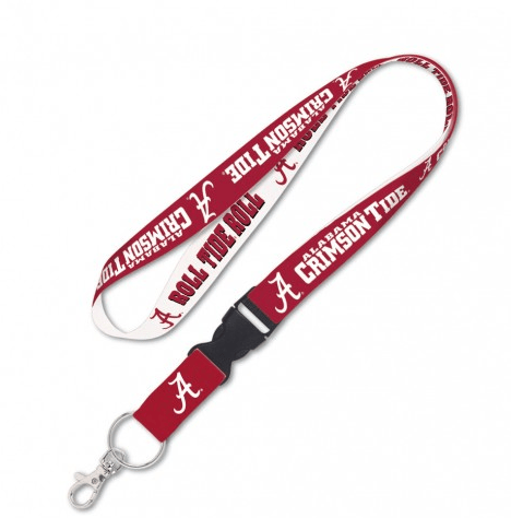 Alabama Crimson Tide Double Sided Lanyard With Detachable Buckle By Wincraft product image 1, provided for visual reference