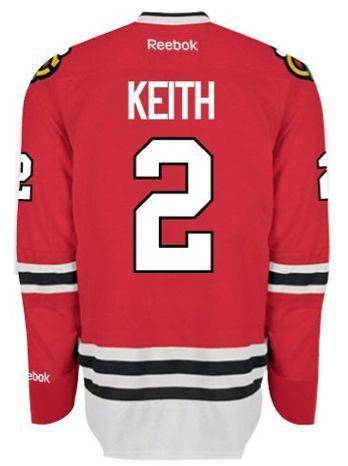 Mens Chicago Blackhawks Duncan Keith Premier Home Jersey product image 1, provided for visual reference and product detail