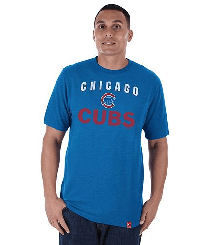 Majestic Chicago Cubs Stoked On Game Win Blue T-Shirt for Men product image 2, provided for visual reference and product
