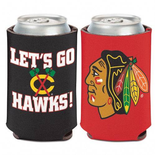 Chicago Blackhawks "Let's Go Hawks!" 2 Sided 12 oz. Can Cooler By Wincraft product image 1, provided for visual reference