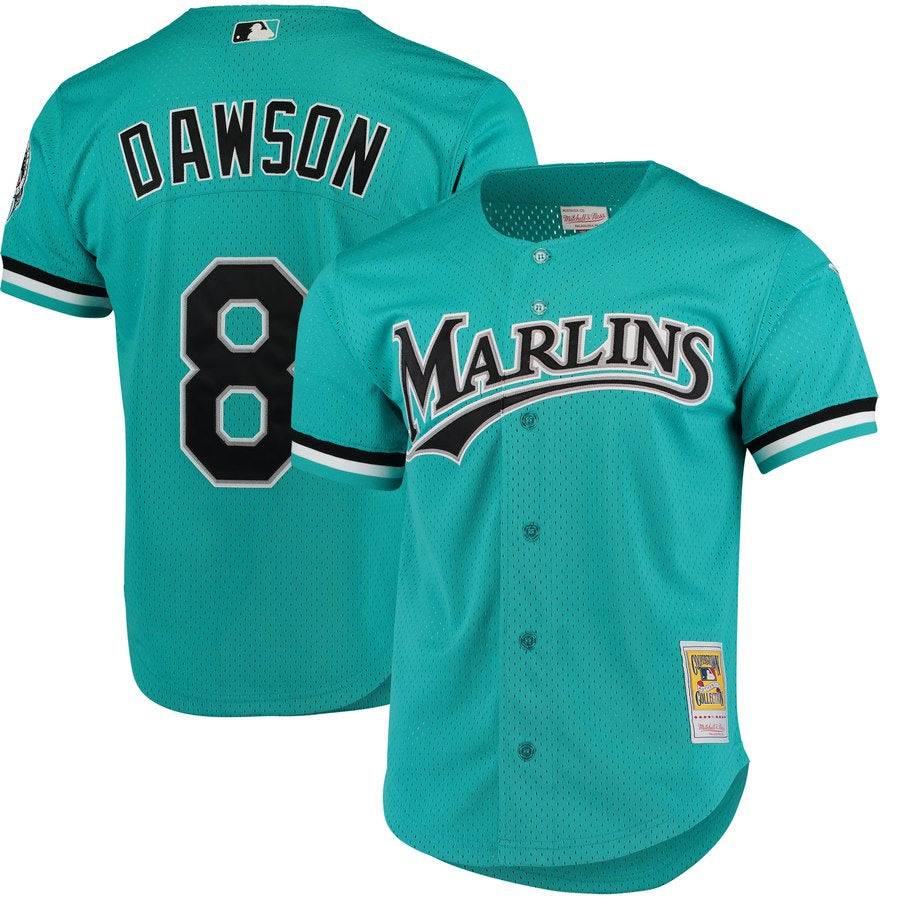 Florida Marlins Andre Dawson 1995 Mitchell & Ness Teal Fashion Cooperstown Collection Mesh Batting Practice Jersey for Men