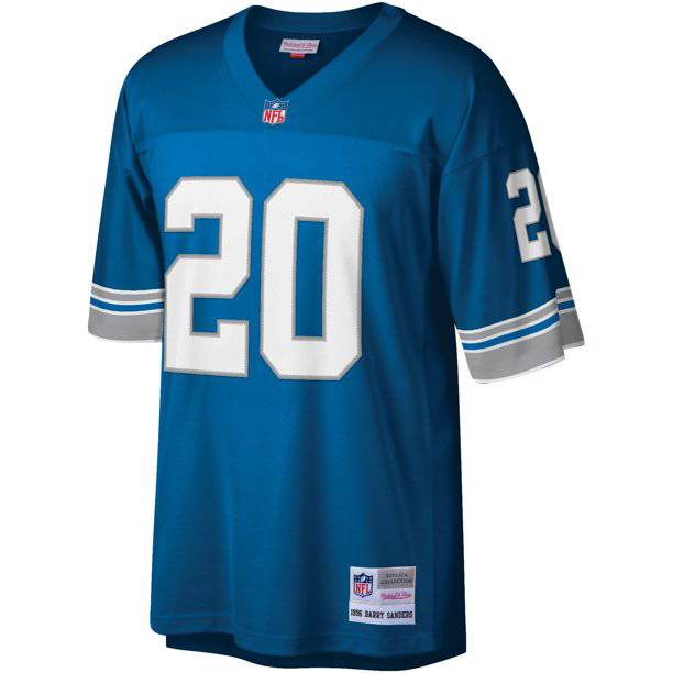 Mens Detroit Lions Barry Sanders Mitchell & Ness Honolulu Blue Legacy Replica Jersey product image 2, provided for visual