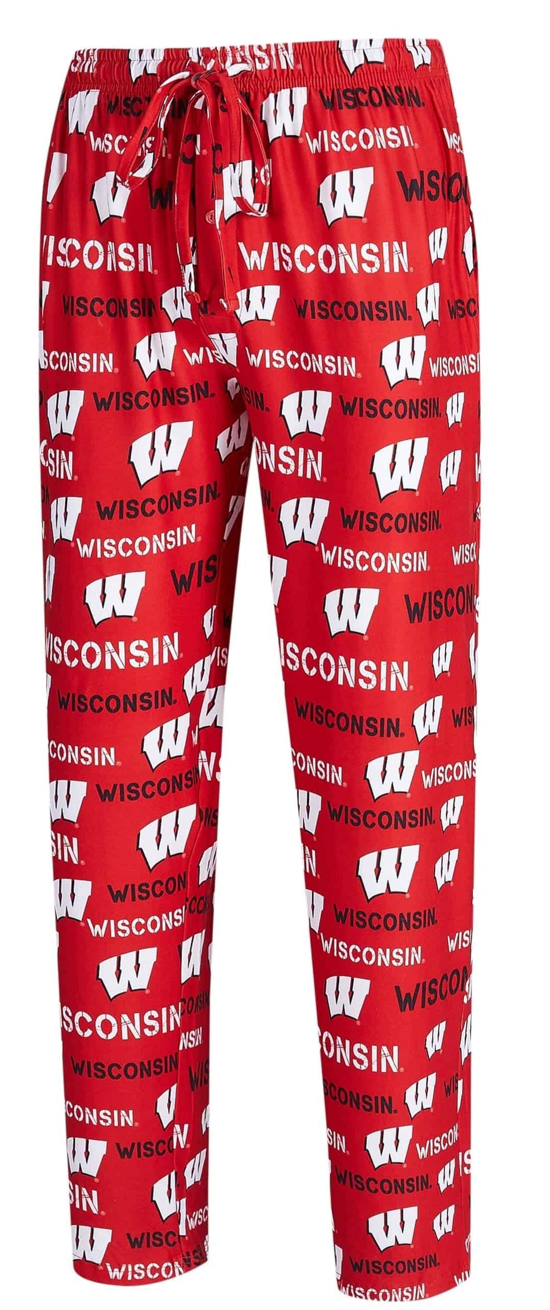 Mens Wisconsin Badgers Midfield Synthetic Pajama Pants product image 1, provided for visual reference and product detail