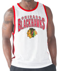 Chicago Blackhawks Training Day White Tank Top for Men product image 1, provided for visual reference and product detail