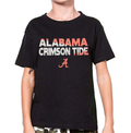 Youth Alabama Crimson Tide NCAA Black Flux Dual Blend T-Shirt product image 1, provided for visual reference and product