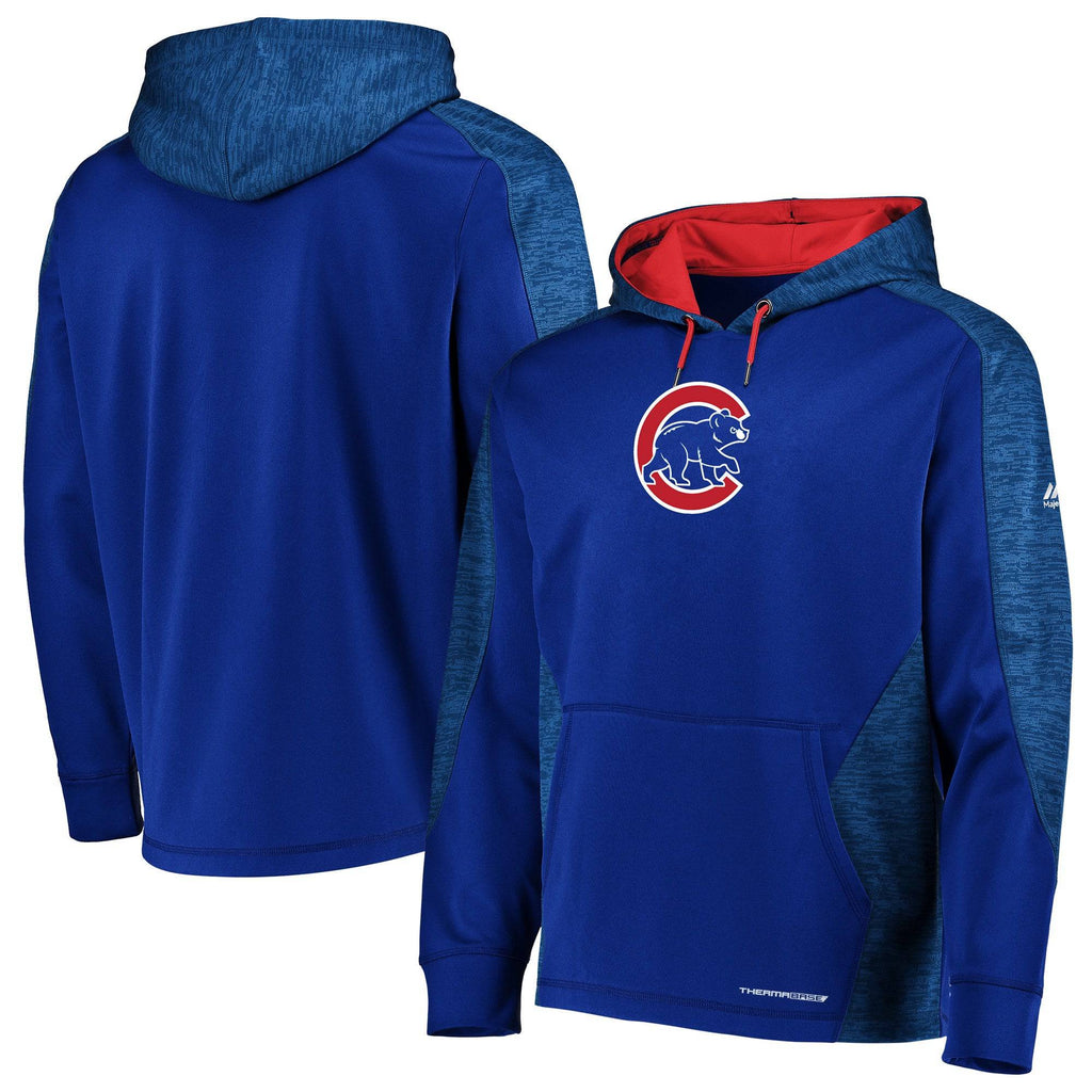Chicago Cubs Majestic Royal Armor Therma Base Pullover Hoodie for Men product image 1, provided for visual reference and