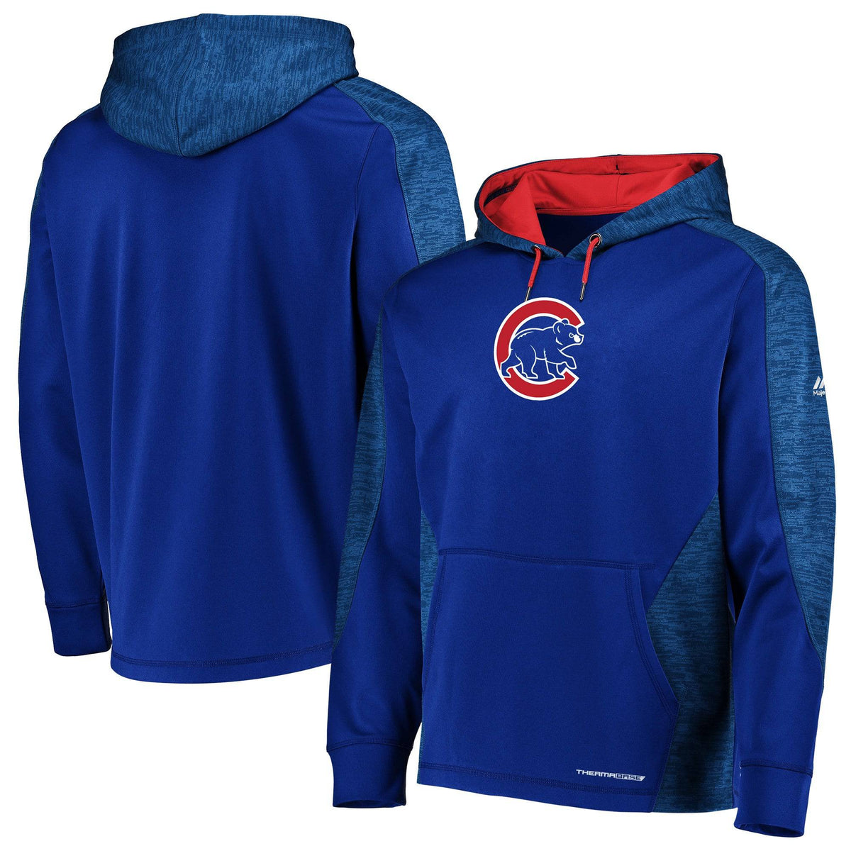 Chicago Cubs Majestic Royal Armor Therma Base Pullover Hoodie for Men product image 1, provided for visual reference and