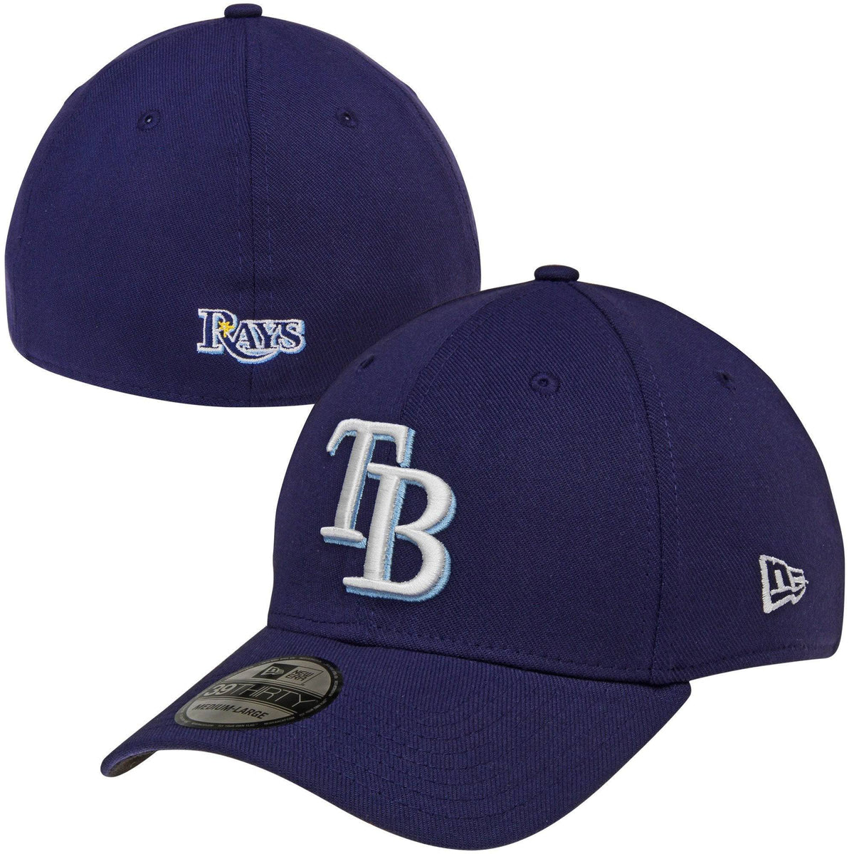 Tampa Bay Rays New Era Navy MLB Team Classic 39THIRTY Flex Hat for Men product image 1, provided for visual reference and