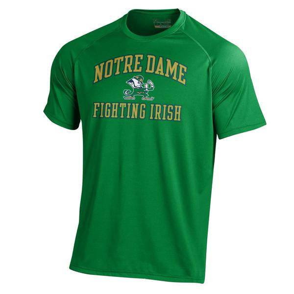 Under Armour Men Notre Dame Fighting Irish Kelly Green On Field Football Tech Performance T-Shirt product image 1, provided