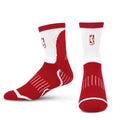 Mens NBA Logo For Bare Feet Surge Short Crew Red Socks product image 1, provided for visual reference and product detail