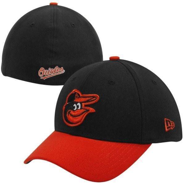New Era Baltimore Orioles Black/Orange Team Classic Road 39THIRTY Flex Cap product image 1, provided for visual reference