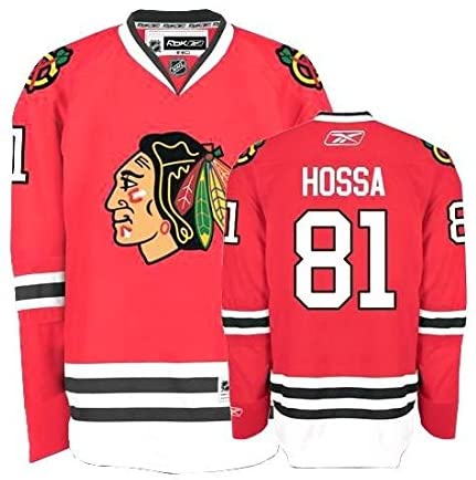 Youth Chicago Blackhawks Marian Hossa Premier Home Jersey product image 1, provided for visual reference and product detail