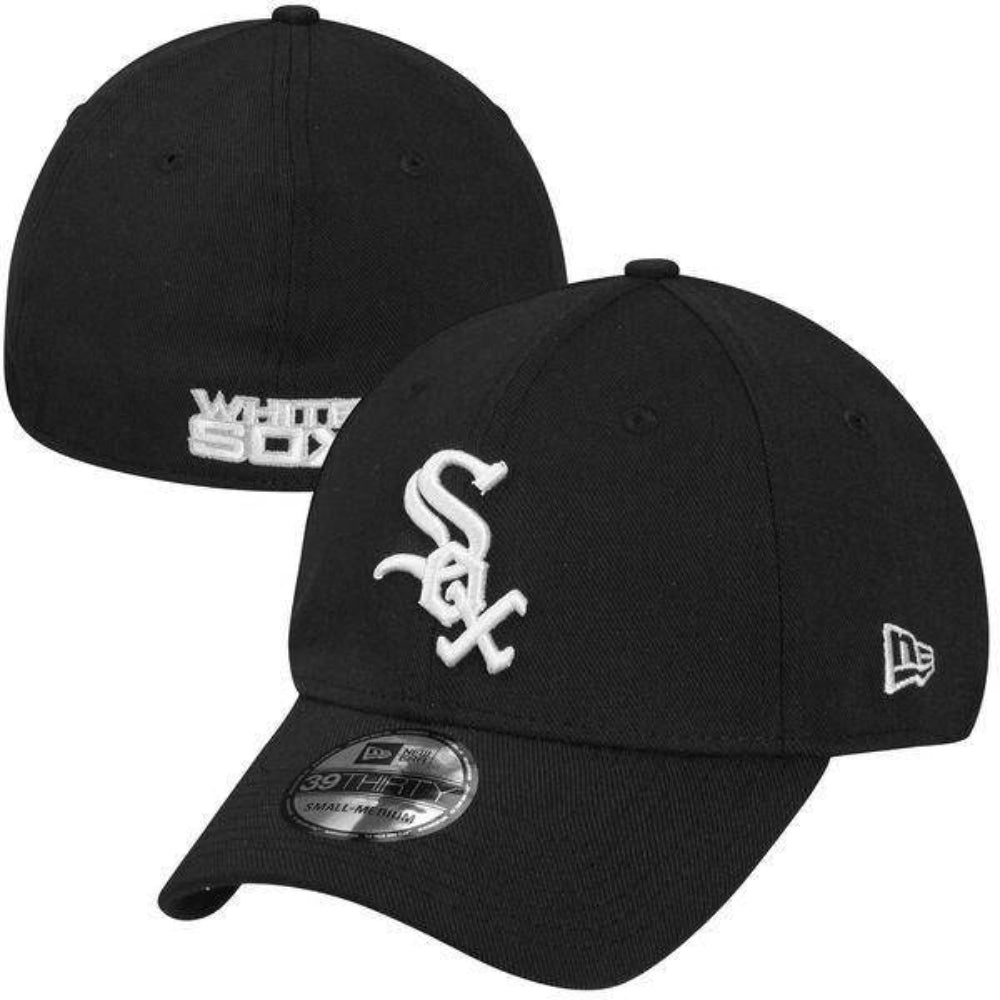 Chicago White Sox New Era Black MLB Team Classic 39THIRTY Flex Hat for Men product image 1, provided for visual reference