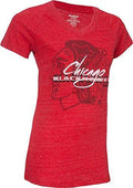 Chicago Blackhawks Fast Stripes Triblend V Neck T-Shirt for Women product image 1, provided for visual reference and product