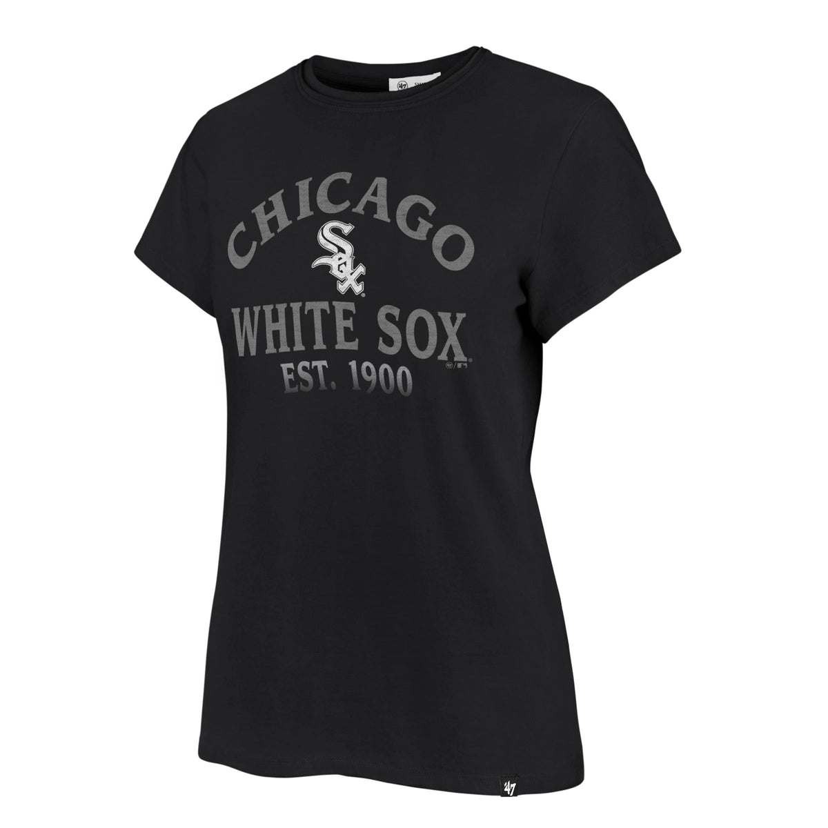 Chicago White Sox '47 Brand Flint Black Fade Up Frankie T-Shirt for Women product image 1, provided for visual reference and