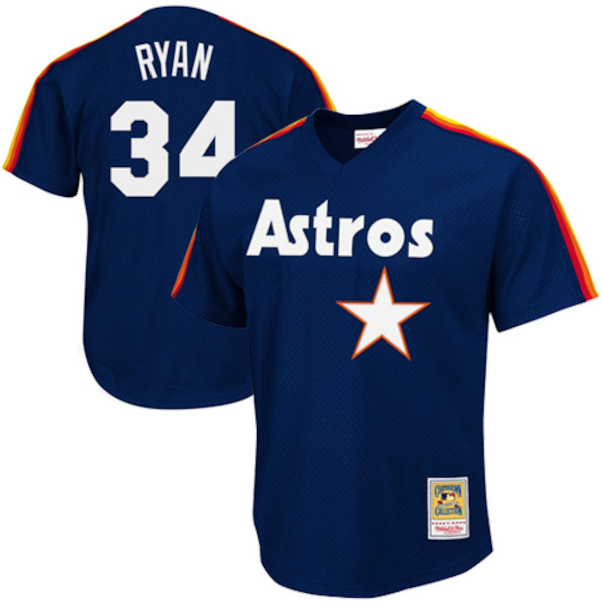 Houston Astros Nolan Ryan Mitchell & Ness Navy 1988 Authentic Cooperstown Collection Mesh Batting Practice Jersey for Men