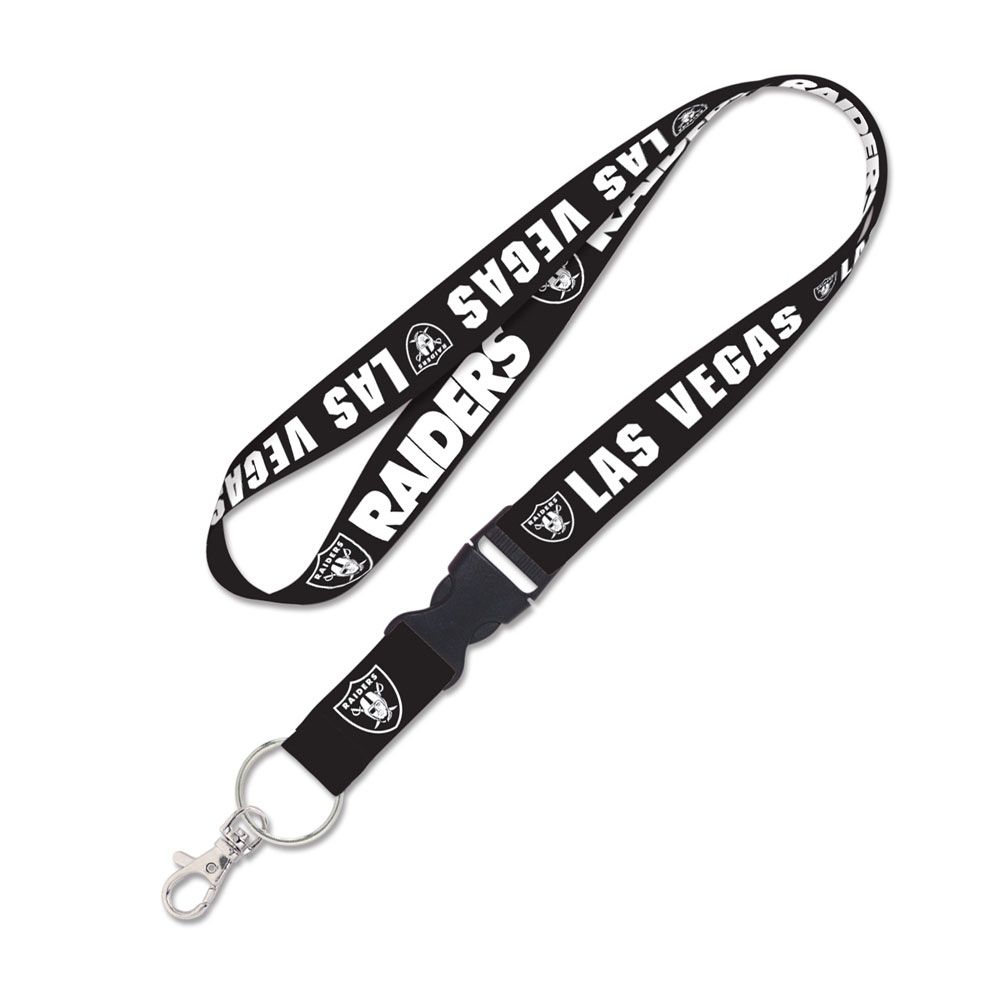 Las Vegas Raiders Black 1" Lanyard with Detachable Buckle product image 1, provided for visual reference and product detail