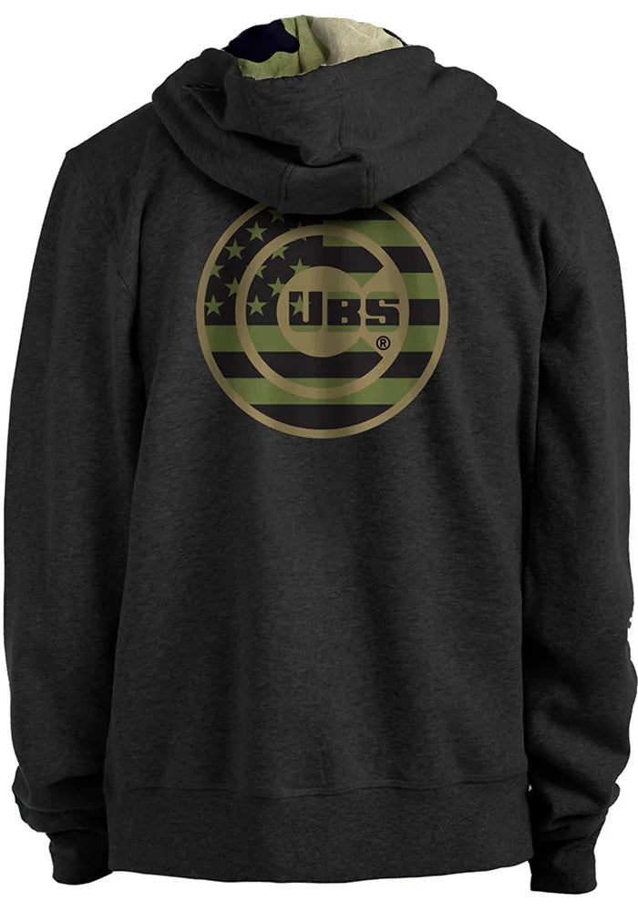 Chicago Cubs New Era 2022 Armed Forces Day Black Pullover Hoodie for Men product image 2, provided for visual reference and