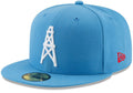 Mens Houston Oilers New Era Light Blue Retro 59FIFTY Fitted Hat product image 1, provided for visual reference and product