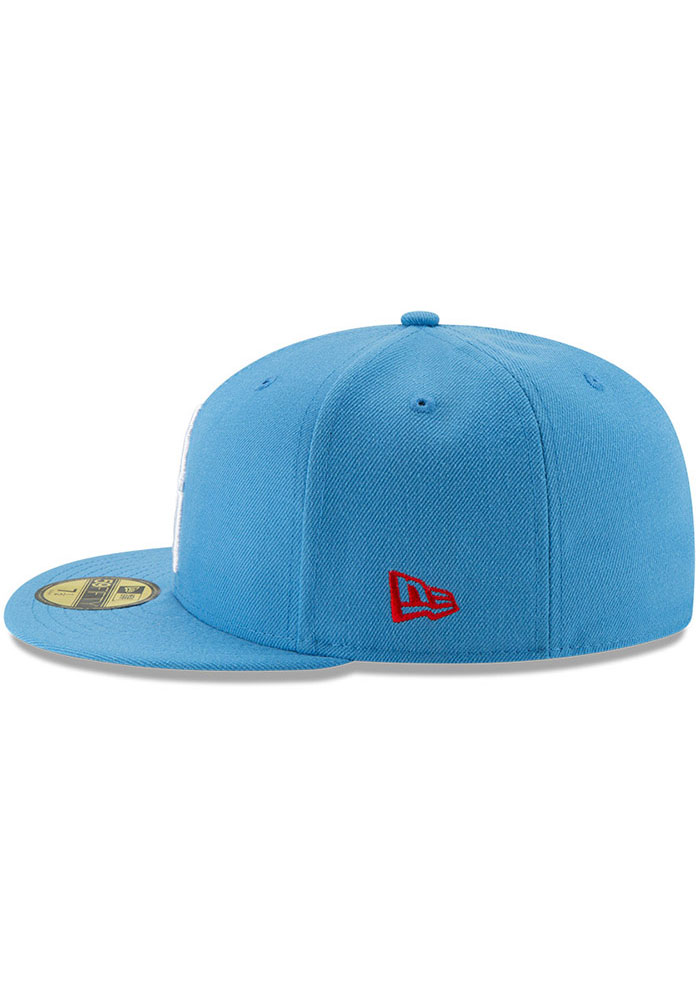 Mens Houston Oilers New Era Light Blue Bannerside 59FIFTY Fitted Hat product image 5, provided for visual reference and