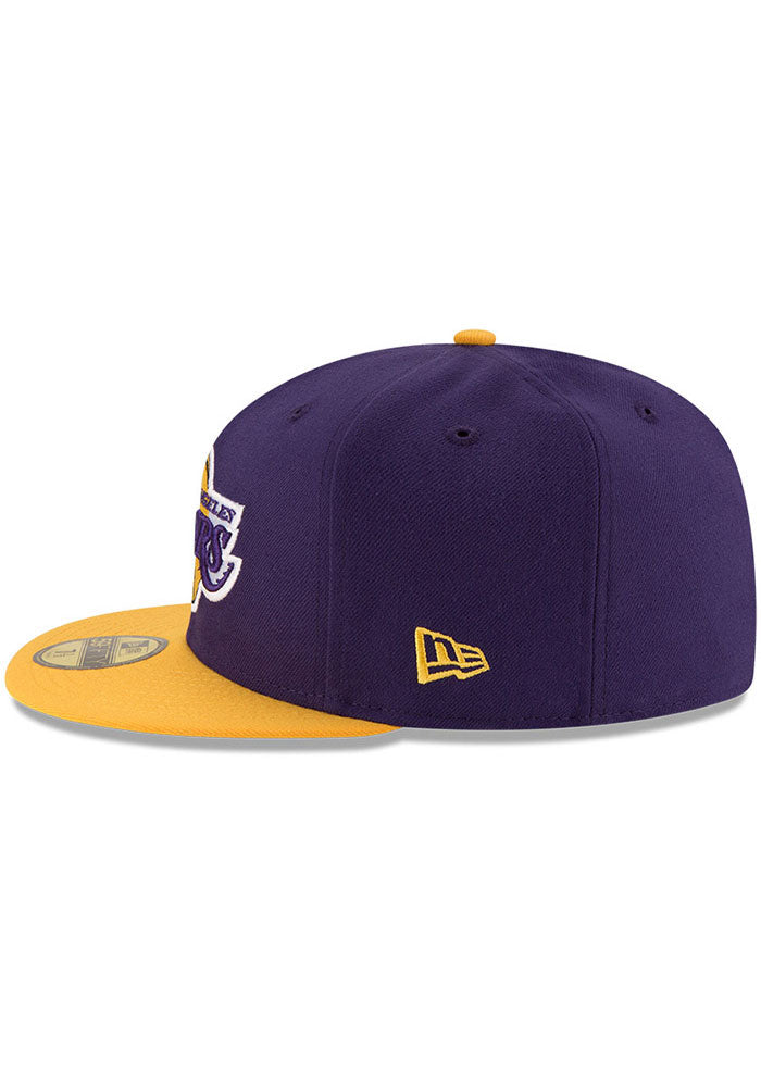 New Era Los Angeles Lakers Mens Purple 2T 59FIFTY Fitted Hat product image 4, provided for visual reference and product