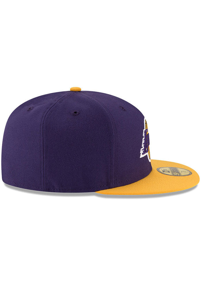 New Era Los Angeles Lakers Mens Purple 2T 59FIFTY Fitted Hat product image 5, provided for visual reference and product