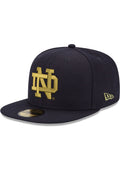 Mens Notre Dame Fighting Irish New Era Navy and Gold Basic 59FIFTY Fitted Hat product image 1, provided for visual reference