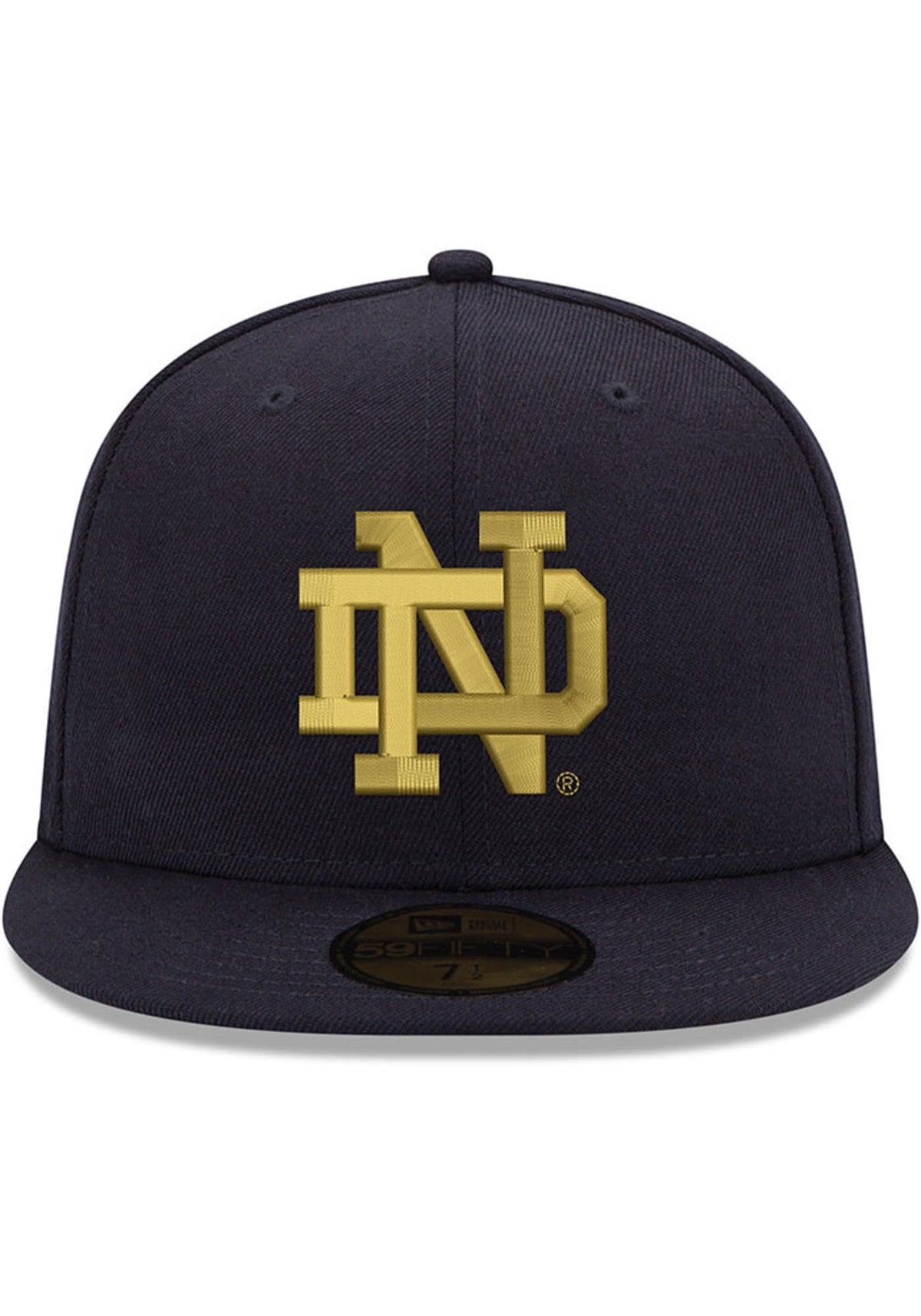 Mens Notre Dame Fighting Irish New Era Navy and Gold Basic 59FIFTY Fitted Hat product image 2, provided for visual reference
