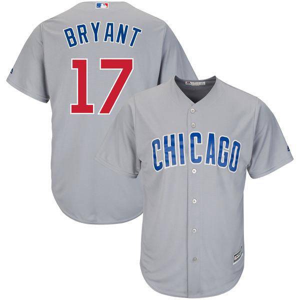 Chicago Cubs Kris Bryant Majestic Gray Road Cool Base Player Jersey product image 1, provided for visual reference and