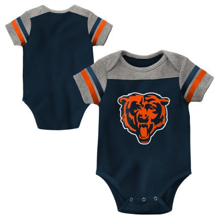 Newborn/Infant Chicago Bears Short Sleeve Creeper product image 1, provided for visual reference and product detail review