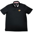 Chicago Blackhawks RPM Back Stripe Polo By Levelwear-Black product image 1, provided for visual reference and product detail