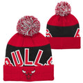 Youth Chicago Bulls Ark Jacquard Cuff Pom Knit product image 1, provided for visual reference and product detail review