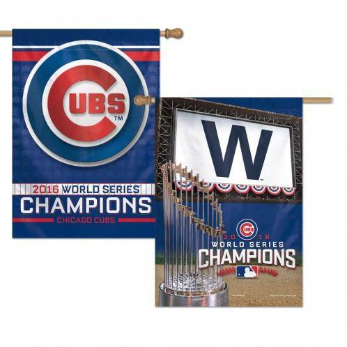 Chicago Cubs 2016 World Series Champions 28X40 Premium 2-Sided Vertical Flag product image 1, provided for visual reference