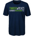 Youth Minnesota Timberwolves Dri Tek Navy Performance T-Shirt product image 1, provided for visual reference and product