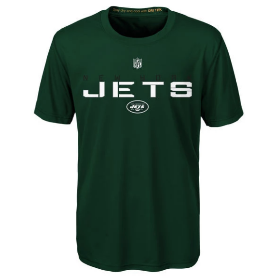 Youth New York Jets Magna Maximal DRI TEK T-SHIRT product image 1, provided for visual reference and product detail review