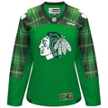 Chicago Blackhawks Tartan Practice St. Patrick's Day Replica Jersey for Women product image 1, provided for visual reference