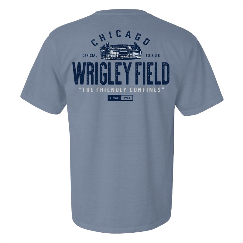 Wrigley Field Bluestone Smokey Arch T-Shirt for Men product image 2, provided for visual reference and product detail review