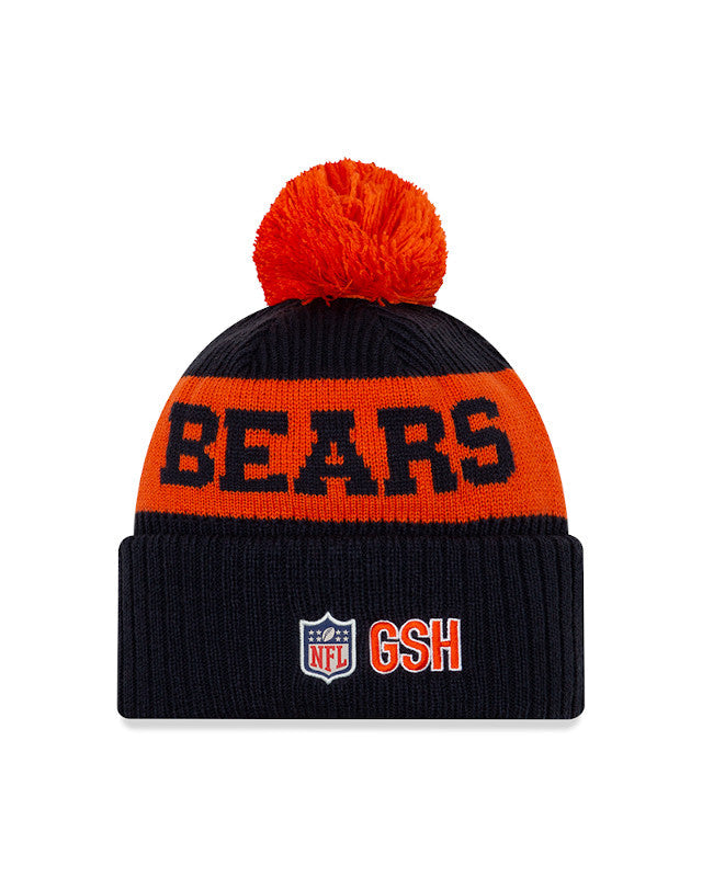 Chicago Bears New Era Navy/Orange 20 NFL Sideline Official Alternate C Logo Sport Pom Cuffed Knit Hat for Men product image