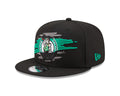 Boston Celtics Logo Tear Black New Era 9FIFTY Snapback Hat product image 1, provided for visual reference and product detail