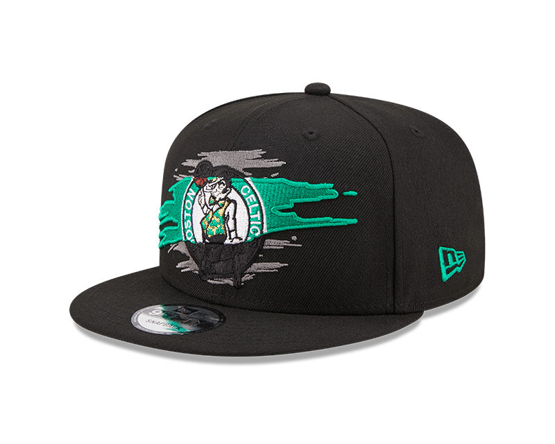 Boston Celtics Logo Tear Black New Era 9FIFTY Snapback Hat product image 1, provided for visual reference and product detail