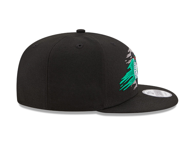 Boston Celtics Logo Tear Black New Era 9FIFTY Snapback Hat product image 5, provided for visual reference and product detail
