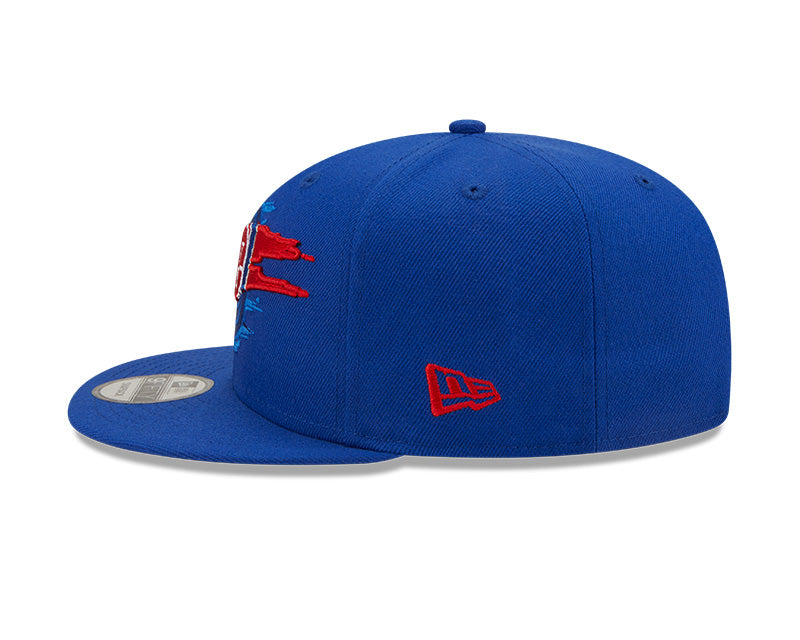 Detroit Pistons Logo Tear Royal New Era 9FIFTY Snapback Hat product image 4, provided for visual reference and product
