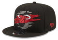 Miami Heat Logo Tear Black New Era 9FIFTY Snapback Hat product image 1, provided for visual reference and product detail