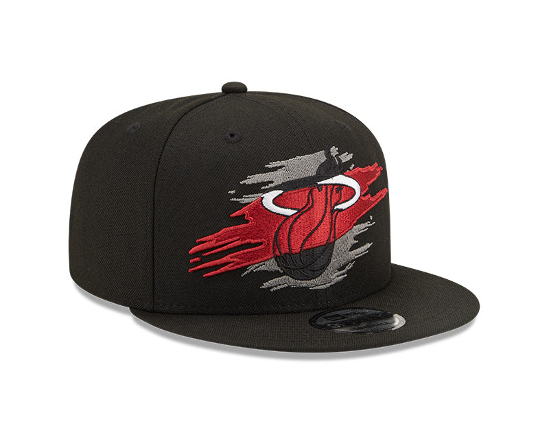 Miami Heat Logo Tear Black New Era 9FIFTY Snapback Hat product image 3, provided for visual reference and product detail