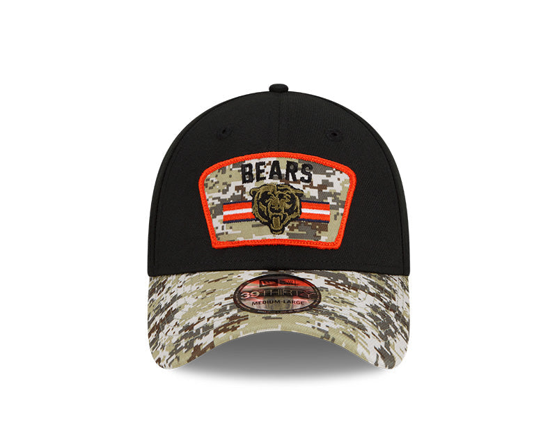 Chicago Bears New Era Black 2021 Salute to Service Historic Logo 39THIRTY Flex Hat for Men product image 3, provided for
