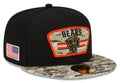 Chicago Bears Historic Logo New Era Black/Camo 2021 NFL Sideline Salute To Service 59FIFTY Fitted Hat for Men product image