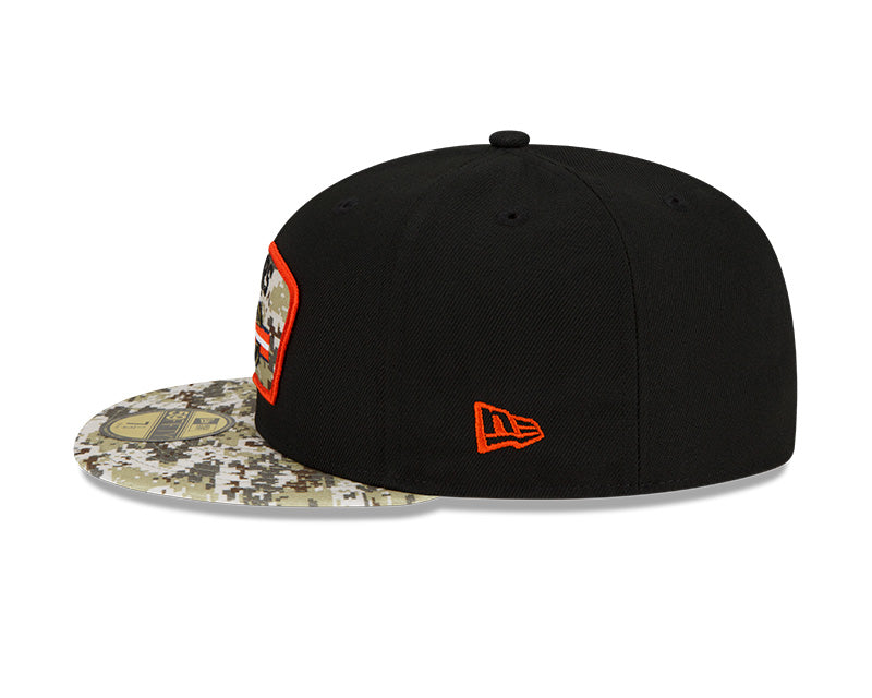 Chicago Bears C Logo New Era Black/Camo 2021 NFL Sideline Salute To Service 59FIFTY Fitted Hat for Men product image 4,