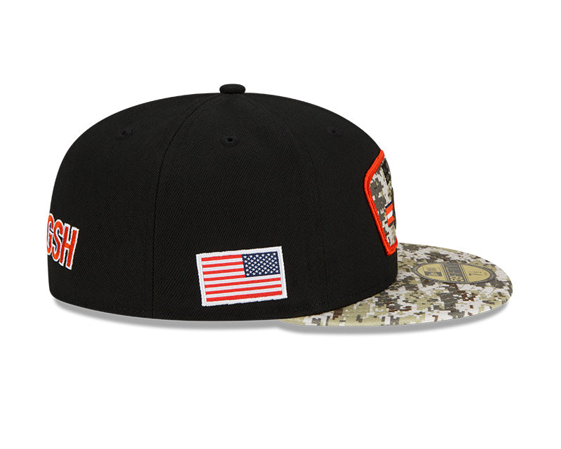 Chicago Bears C Logo New Era Black/Camo 2021 NFL Sideline Salute To Service 59FIFTY Fitted Hat for Men product image 6,
